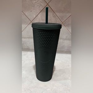 Starbucks 24 OZ NEW WITH TAG dark green spiked tumbler